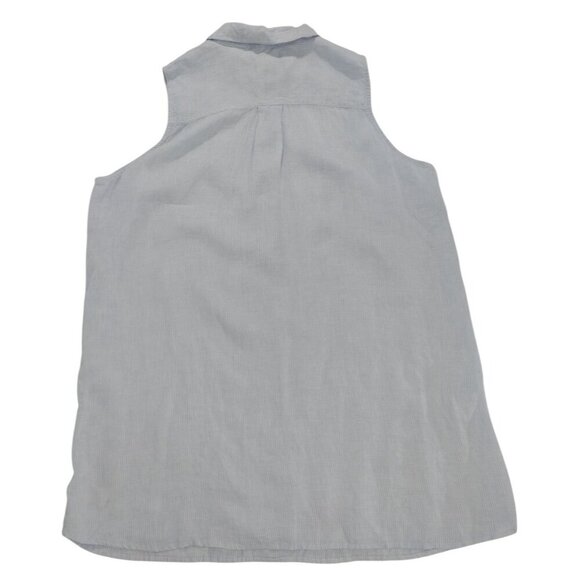 Tahari Women's Sky Blue Stripe, Linen Blouse, Size 3X, European grown linen. - Picture 2 of 7